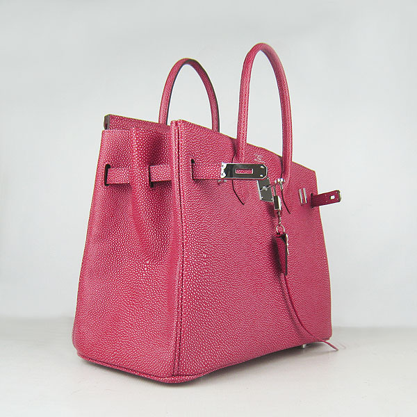 High Quality Fake Hermes Birkin 35CM Pearl Veins Leather Bag Red 6089